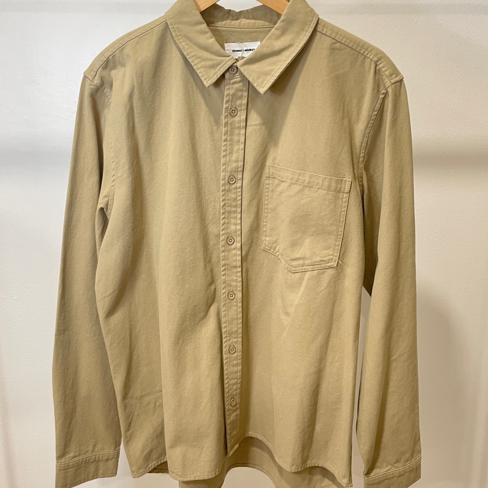 Button Up Oxford Shirt Men's Wool Blend Common Market Long Sleeves office Preppy